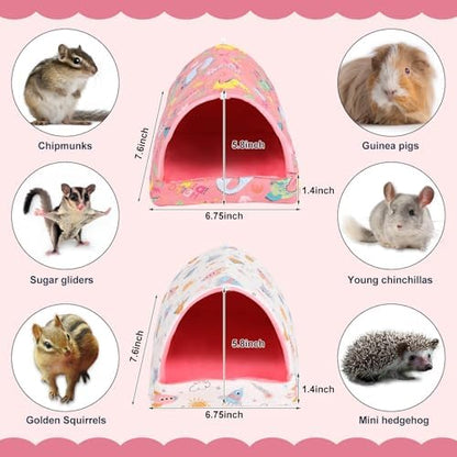UPINS 2 Pack Guinea Pig Bed,Guinea Pig Hideout