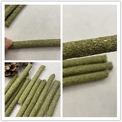 ANDES Rabbit Chew Toys 40pcs Timothy Hay Sticks About 14oz/400g Hamster Molar Snacks Handmade are Perfect Food Accessories for Bunny Guinea Pigs Rats Chinchillas Gerbils (40pcs Timothy Hay Sticks)