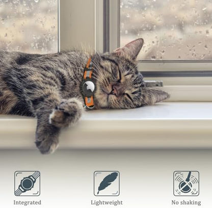 Reflective AirTag Cat Collar, Integrated Cat Collar with Air Tag Holder