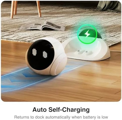 Smart Mobile Pet Camera Robot for Home Indoor, Movable 1080P Monitoring Dog and Cats, 2-Way Talk, Night Vision, Battery-Powered with Phone App Control