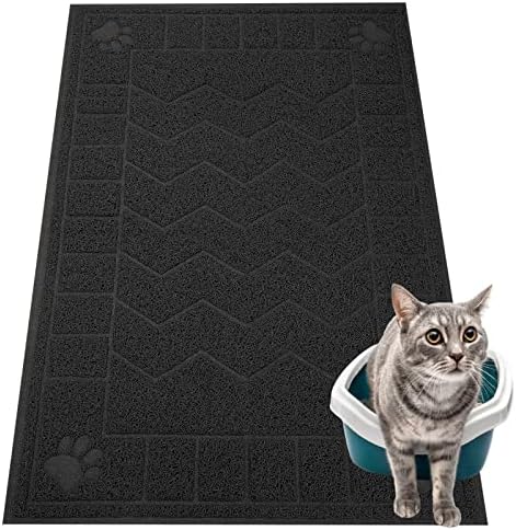 Cat Litter Box Mat, 35" x 24" Large Waterproof Litter Trapping Mat
