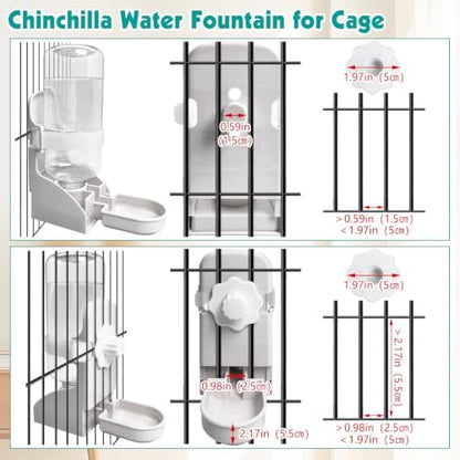 kathson 2PCS Rabbit Water Bottle, 17oz Hanging Water Fountain Automatic Dispenser No Leak WaterFeeder for Bunny Chinchilla Guinea Pig Hedgehog Ferret