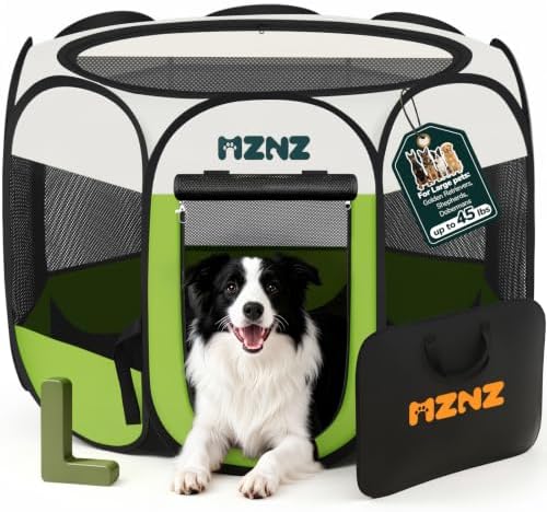 Dog Cat Small Animal Puppy Playpen Crate, Large, Green