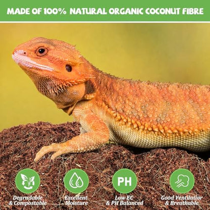 Riare 10 LB Natural Coconut Fiber Substrate, Coco Coir Reptile Bedding