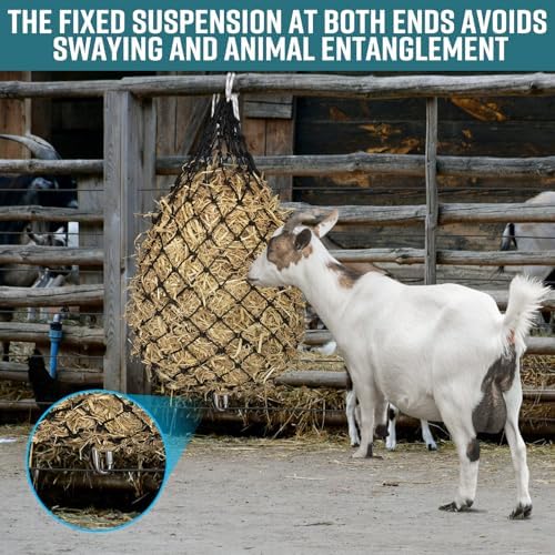 36 Inch Slow Feed PE Hay Net for Horses with Steel Quick Links