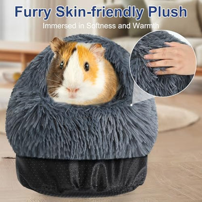 Guinea Pig Hideout, Doughnut Guinea Pig Bed, Rabbit Bunny Hideout(Black)