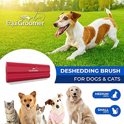 EquiGroomer 5-Inch Undercoat Deshedding Brush for Dogs & Cats, Red