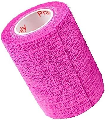 Vet Wrap Tape (Fuchsia) (2 Pack) (3 Inch x 15 feet) Self Adhesive Adherent Adhering Cohesive Flex Self Stick Bandage Grip Roll Dog Cat Pet Horse