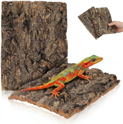 Reptile Bark Decor 2 pcs Natural Tree Bark for Terrarium Hideout and Climbing Surface for Lizards Geckos Snakes 7.67 X 5.82 X 0.39 in