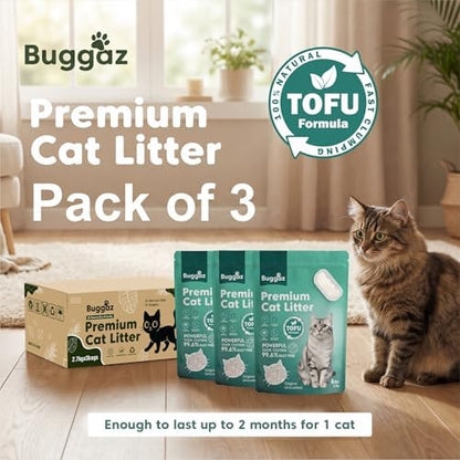 Tofu Cat Litter, Flushable Cat Litter, Low Tracking, Clumping, 18lb
