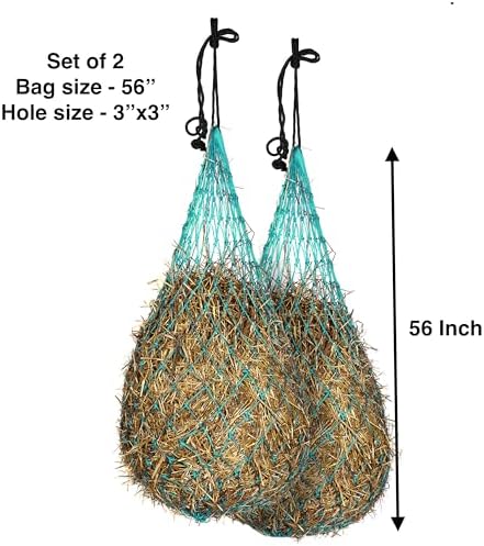 Majestic Ally Hay Net, Set of 2, Length - 54”, Holes 3"x3" for Horses