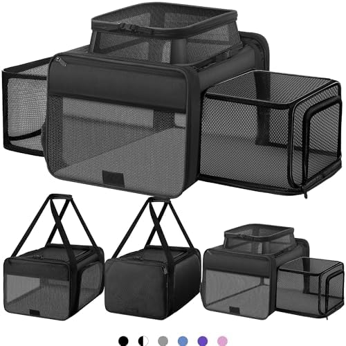Top and 2 Sides Expandable Pet Carrier 17x11x9.5 TSA Airline Approved