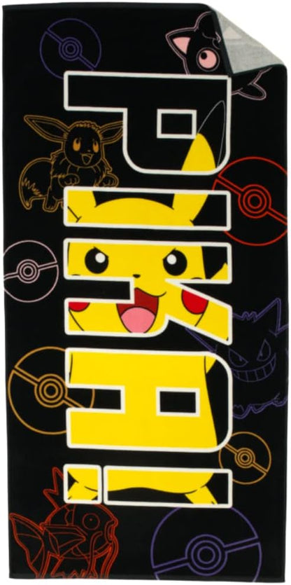Pokémon Pikachu Anime Super Soft Cotton Bath/Pool/Beach Towel, 60 in x 30 in, (Official Licensed Pokémon Product) by Franco Collectibles