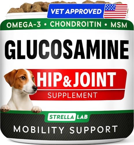 STRELLALAB Advanced Glucosamine for Dogs, Chondroitin MSM Joint Supplement