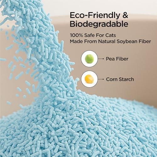 Natural Tofu Cat Litter, Fast Clumping and Scoops Easy, Dust-Free, Low Tracking, Quick Drying & Odor Control, Eco-Friendly Plant-Based Cat Litter 5.5lb/88oz – Linen Breeze (1 Pack)