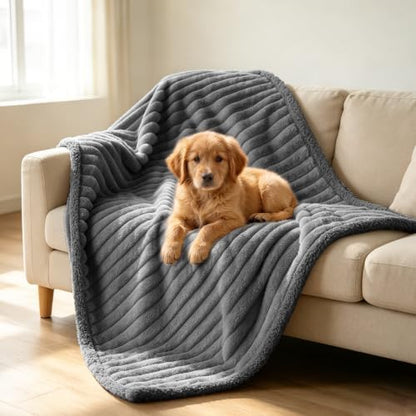 Waterproof Dog Blanket, Washable Reversible Pet Blankets, 19x27in, Grey