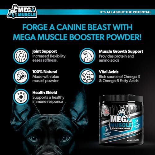 Dog Muscle Support Powder | Blue Mussel & Bone Broth Food Topper for Dogs | Protein-Rich Supplement for Muscle, Bone & Joint Support | 3.2 oz
