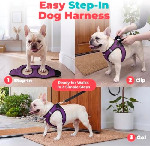 Voyager Step-in Air Dog Vest Harness - Purple/Black Trim, XX-Small