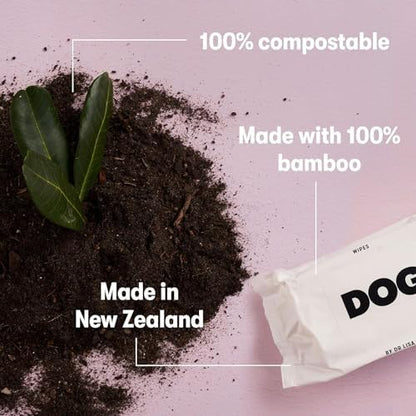 DOG by Dr Lisa - Dog Wipes - Plant-Based, Natural Bathing Wipes for Dogs - Made from 100% Compostable Bamboo - Vet-Created - Vegan, Non-Toxic - 240 Count