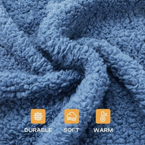 Luciphia 1 Pack 3 Calming Dog Blanket Fluffy Premium Fleece Pet Blankets Soft Sherpa Throw for Dogs Puppy Cat Haze Blue Medium (30" x20")