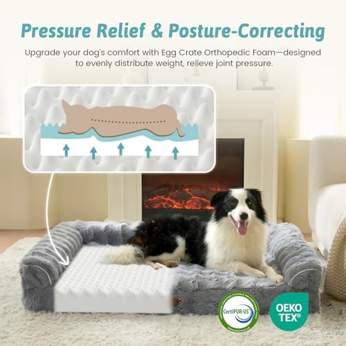 COZY KISS Orthopedic Large Dog Bed, Washable Pet Bed