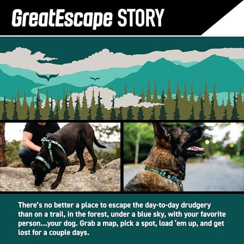 Wolfgang Heavy Duty Adjustable Dog Harness, Pull-Tested to Over 800 lbs for Walking & Training, GreatEscape Print, Large