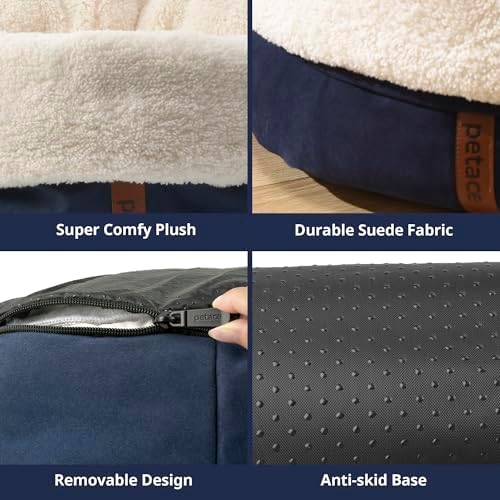 Cat Bed with Pet Pad, 17.7"×13.7", Blue