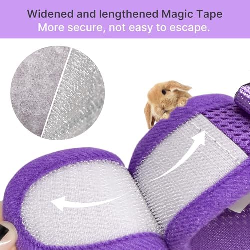 AIITLE Adjustable Rabbit Harness and Leash Set Escape Proof, Purple M