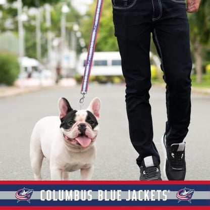 Pets First NHL Columbus Blue Jackets Leash for Dogs & Cats, Medium. - Walk Cute & Stylish! The Ultimate Hockey Fan Leash!, Medium (4 ft Long x 0.62 in Width) (CBJ-3031-MD)