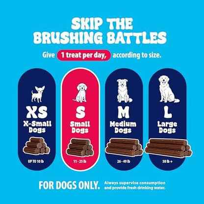 Dental Fresh Teeth Cleaning Sticks for Small Dogs 11 to 25 lb, 45 Count