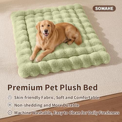 SOMAHE Plush Dog Bed Mat, Machine Washable, Large 35x27 Fruit Green