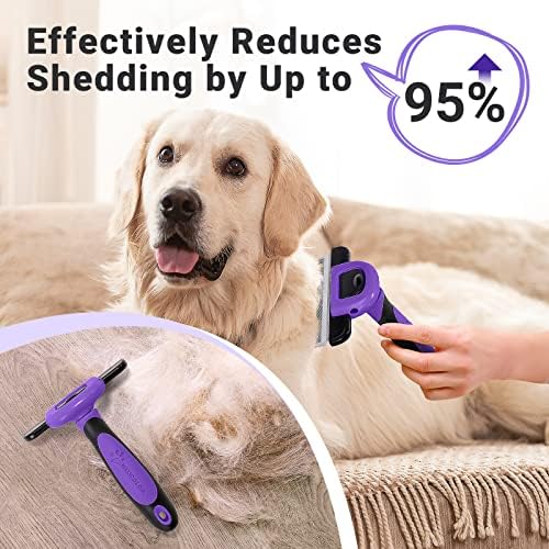 MIU COLOR Pet Grooming Brush, Deshedding Tool for Dogs & Cats, Purple