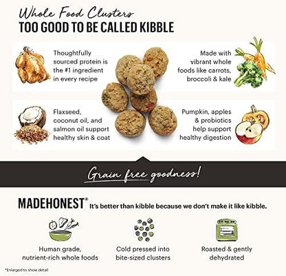 The Honest Kitchen Whole Food Clusters Grain Free Chicken Dry Dog Food, 1 lb Trial Pouch (Pack of 2)