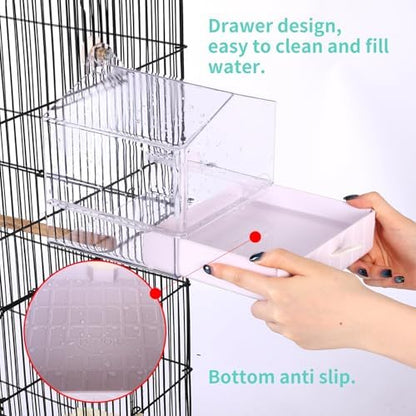 Colorday Hanging Bird Bath for Cage, Pet Parrot Bath, 6.7X6.7X7.74 inch