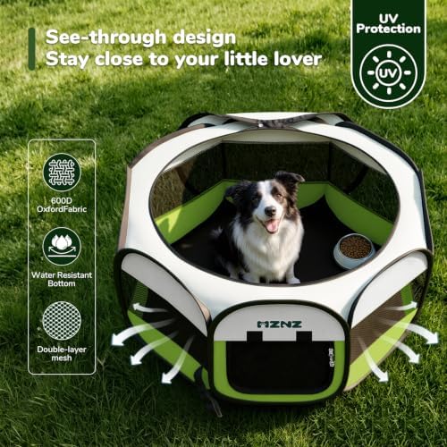 Dog Cat Small Animal Puppy Playpen Crate, Large, Green