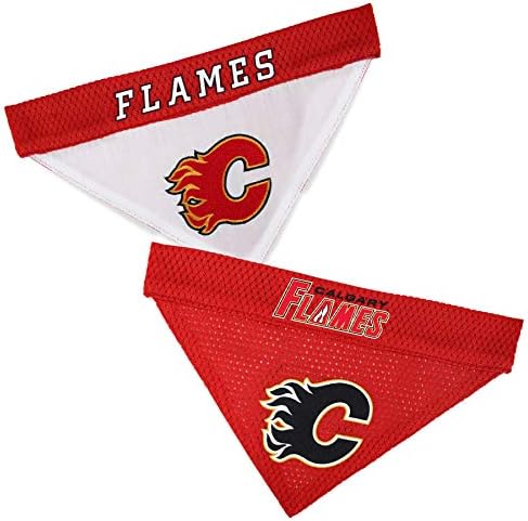 NHL Calgary Flames Bandana for Dogs & Cats, Small/Medium. - Cute & Stylish Bandana! The Perfect Hockey Fan Scarf Bandana, Great for Birthdays or Any Party!