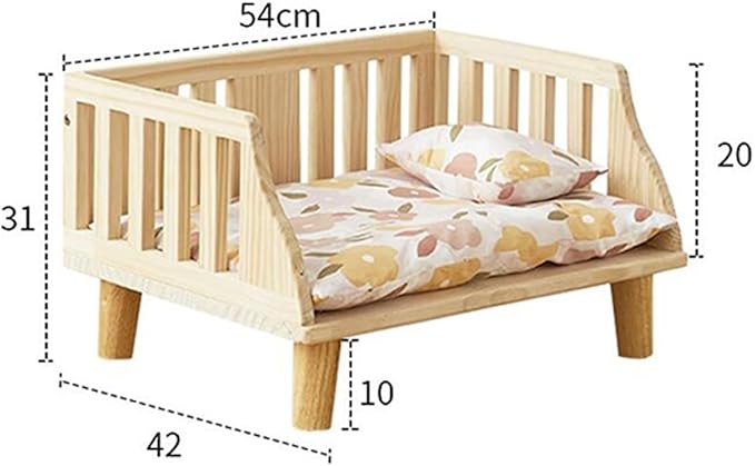 Cat Litter Pan Pet Bed Four Seasons Universal Off the Ground cat Bedside Table pet Indoor Dog(Small)