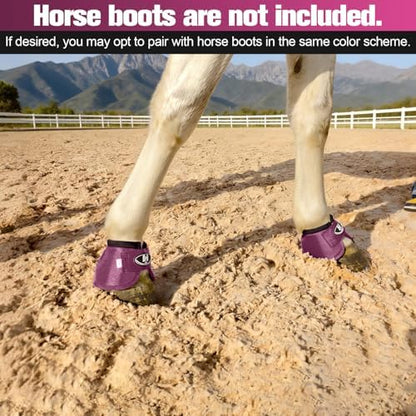 Horse Bell Boots for Outdoor Sports(Maroon, M)