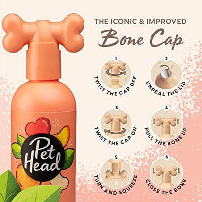 Pet Head Quick Fix 2 in 1 Dog Shampoo & Conditioner | Peach Scent |16fl oz.