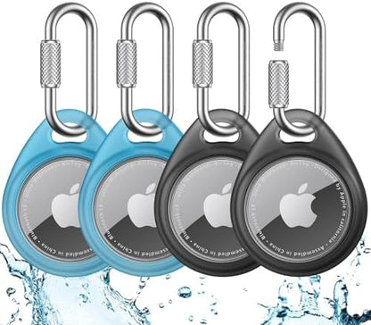 UNBREAKcable for AirTag Holder Case with Professional Carabiner, 4 Pack