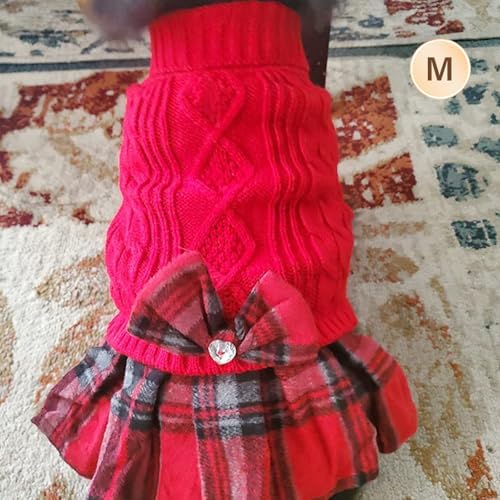 KYEESE Dog Sweater Dress for Small Dogs Turtleneck Thick Knit Pullover
