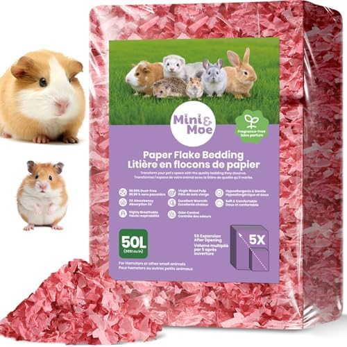 Hamster Bedding 50L Guinea Pig Paper Bedding Odor Control 99% Dust-Free
