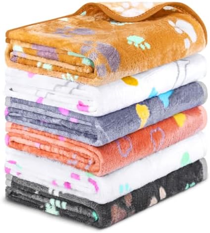 YedsIntu 6 Pcs Washable Guinea Pig Blankets Absorbent Small Animal Fleece Bedding Cage Liners Reusable Pet Pee Pad Sleep Mat Pad Cover for Hamster Ferret Rabbit Chinchilla Hedgehog (Grey, 24" x 35")