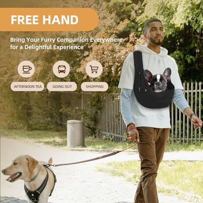 Adjustable Dog Sling Carrier with Pocket, Puppy Carrier for Small Dog & Cat