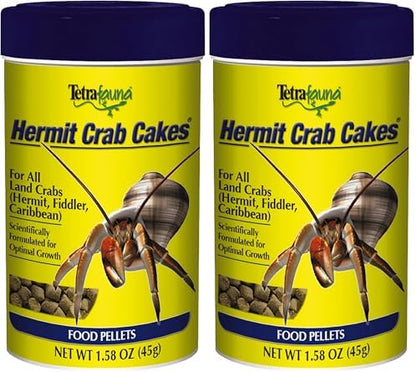 Tetra TetraFauna Hermit Crab Cakes 1.58 Ounces, Food Pellets for All Land Crabs, 100ml (16976) (Pack of 2)