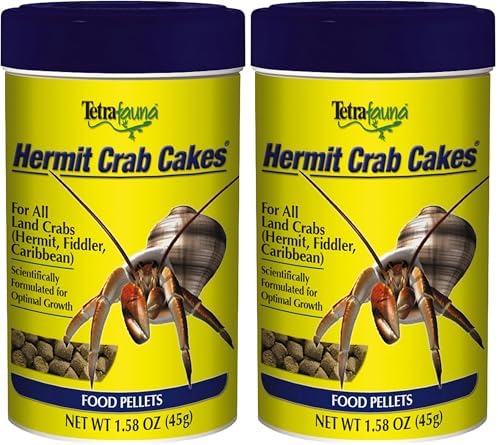 Tetra TetraFauna Hermit Crab Cakes 1.58 Ounces, Food Pellets for All Land Crabs, 100ml (16976) (Pack of 2)