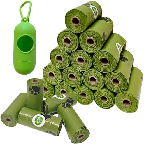 Enhanced Strength Dog Poop Bags - 300 Count Leak-Proof Scented Rolls | Biodegradable Pet Waste Bags with Dispenser, Extra Thick Dog Poo Bags for Puppy & Large Breed Cleanup