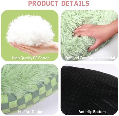 Cat Bed Hooded Plush Nest with Self-Warming Cozy Cave, Calming Anti-Anxiety Pet Bed for Indoor Cats & Small Dogs, Removable Washable Cover & Waterproof Bottom - Green