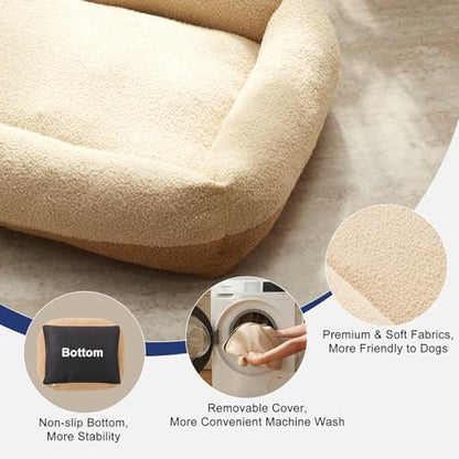 FURTIME Dog Bed Large Sized Dogs, Washable Comfy Fluffy Medium Dog Bed