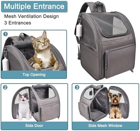 Jespet Pet Backpack Carrier for Small Dog, Soft Car Bed Ideal for Traveling